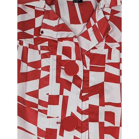 Sandro Sportswear Crop Jacket in Coral and‎ White Size 3X - Picture 3 of 8